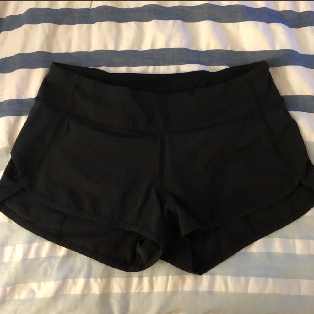 Lululemon barely worn speed shorts black & neon 6 - Picture 3 of 8